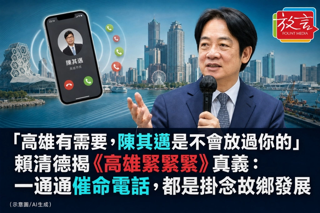 「高雄有需要,陳其邁是不會放過你的」賴清德揭《高雄緊緊緊》真義:一通通催命電話,都是掛念故鄉發展