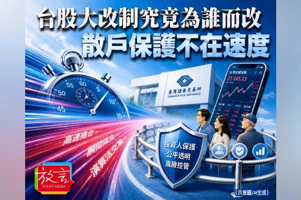 零股九點開盤、千金股一元一跳、撮合縮至一秒！台股大改制究竟為誰而改？