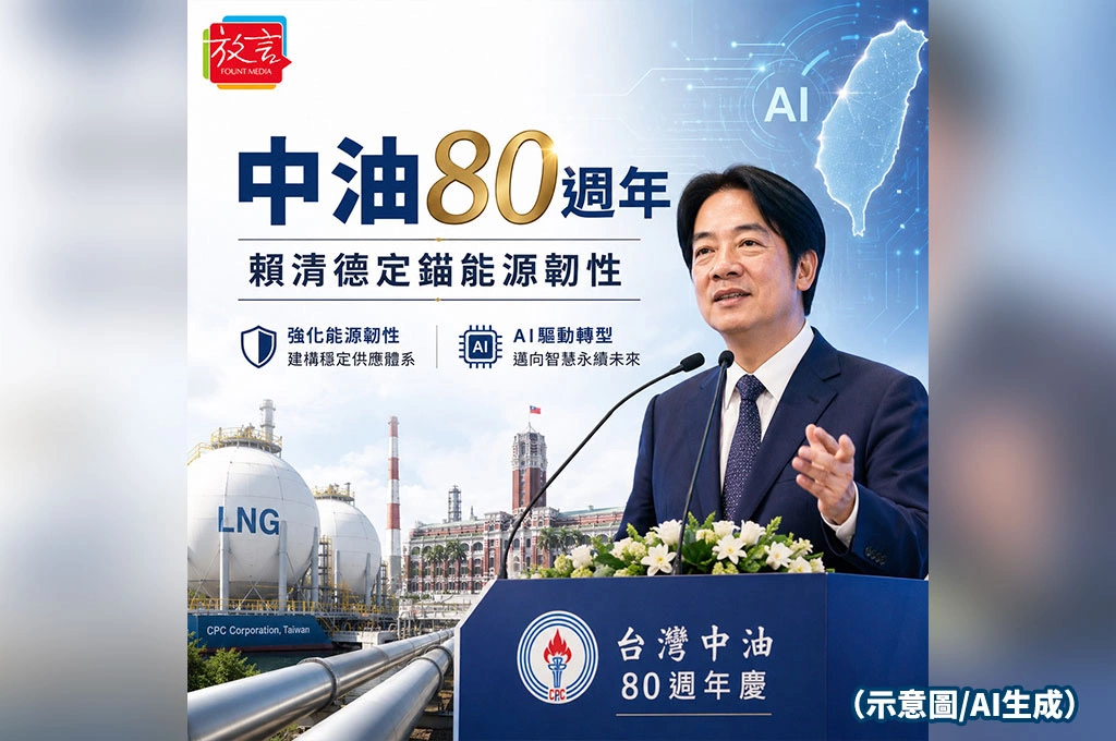 《放. 新聞／台灣要聞／經濟日報》賴清德首度出席中油80週年！力挺能源韌性、導入AI　承諾不讓政策任務犧牲員工權益