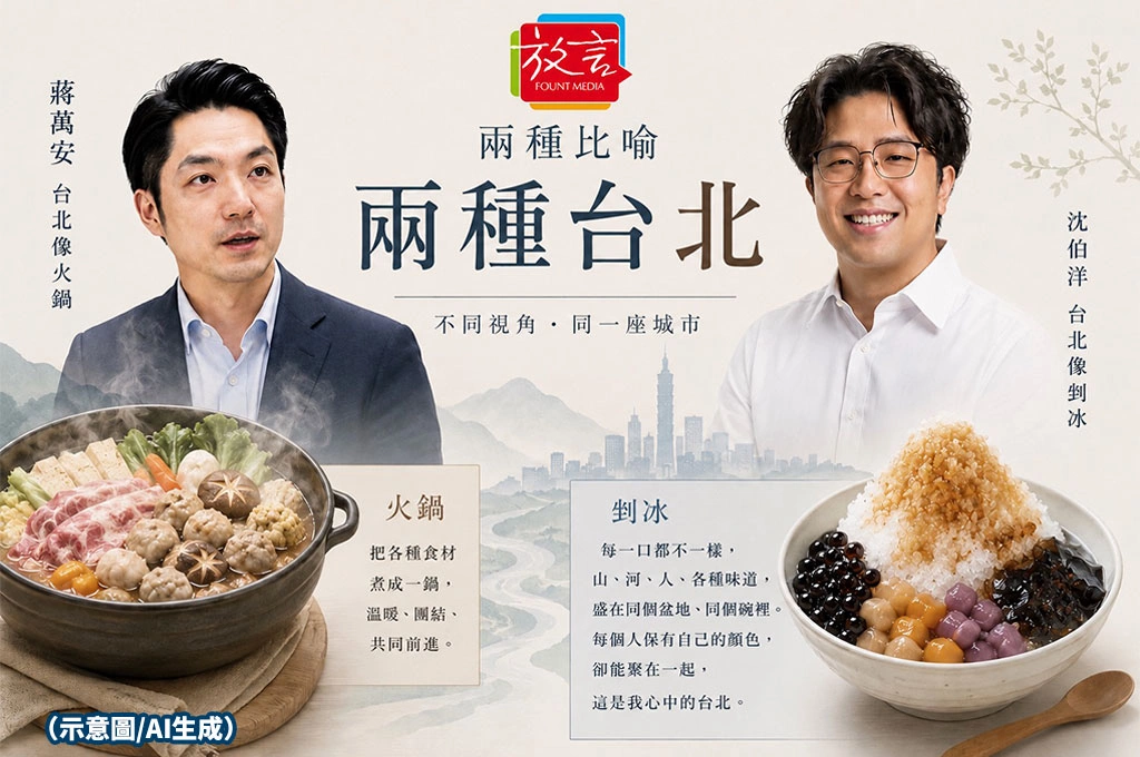 蔣萬安說台北像火鍋　沈伯洋心中的台北卻是一碗剉冰：每一口都有不同風景