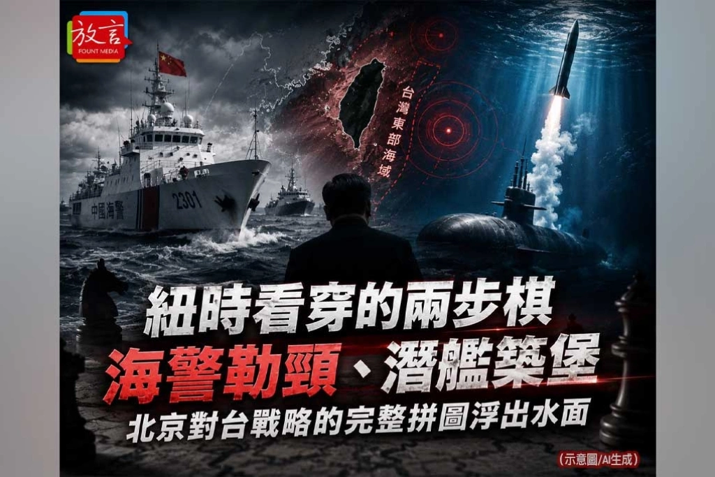 《放．新聞》紐時看穿的兩步棋 海警勒頸、潛艦築堡 北京對台戰略的完整拼圖浮出水面