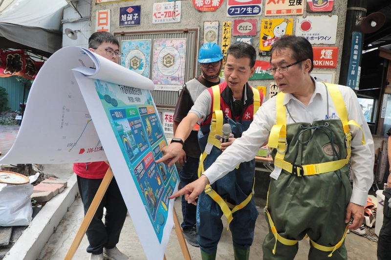 黃偉哲視察防汛設備  未來擬導入機器人助巡檢