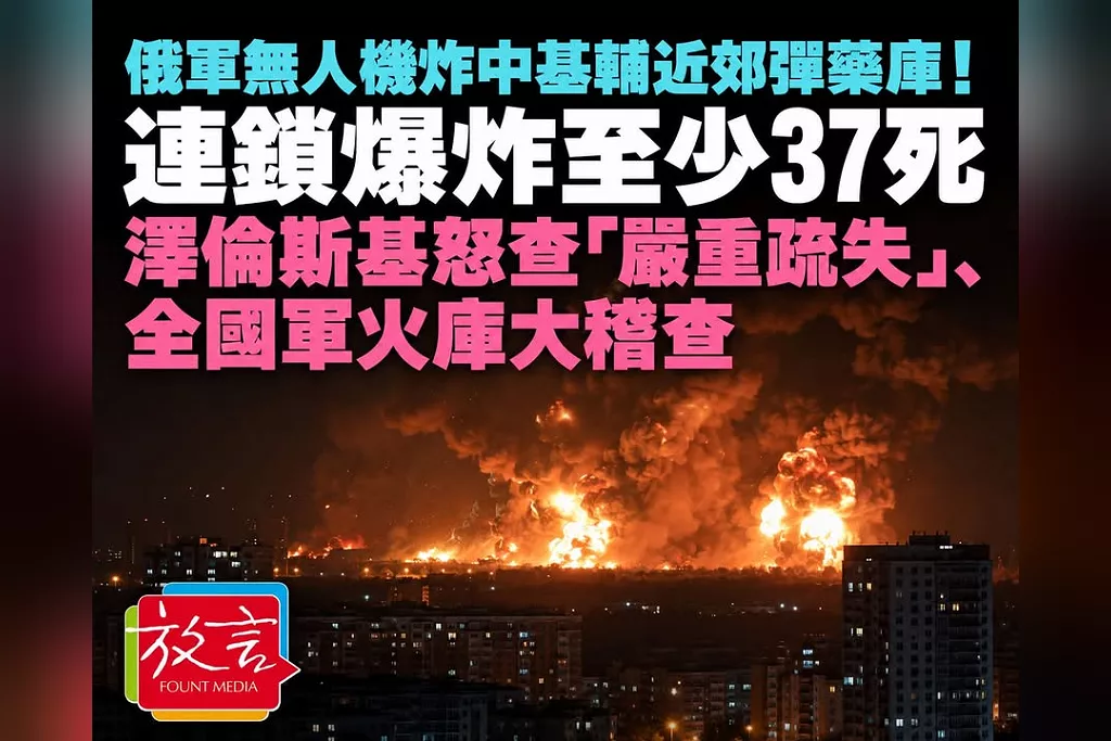 俄軍無人機炸中基輔近郊彈藥庫！連鎖爆炸至少37死　澤倫斯基怒查「嚴重疏失」、全國軍火庫大稽查