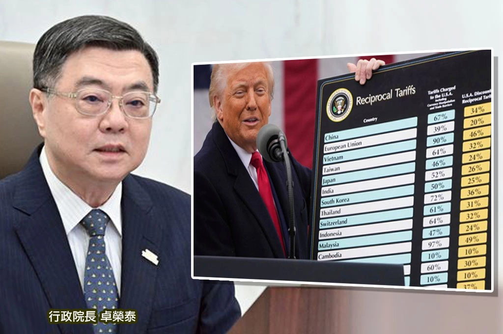 台美對等關稅「已完成技術性磋商」！行政院透露「雙方正進行聯合聲明討論」...卓榮泰預告：「談判結果出爐」將因應產業需求提「特別條例」修正草案