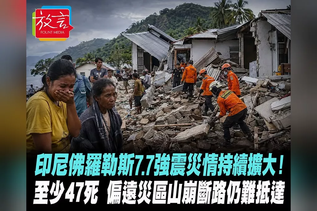 印尼佛羅勒斯7.7強震災情持續擴大！至少47死、235次餘震　震央最近災區山崩斷路仍難抵達