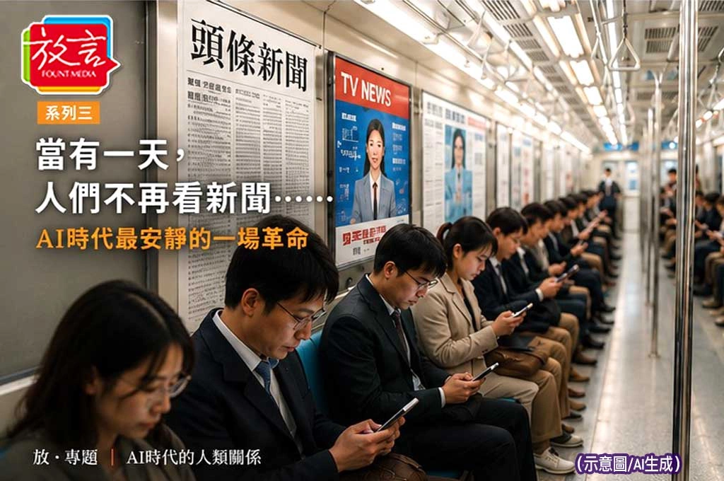 《放．專題／AI時代的人類關係：系列三》當有一天，人們不再看新聞……AI時代最安靜的一場革命