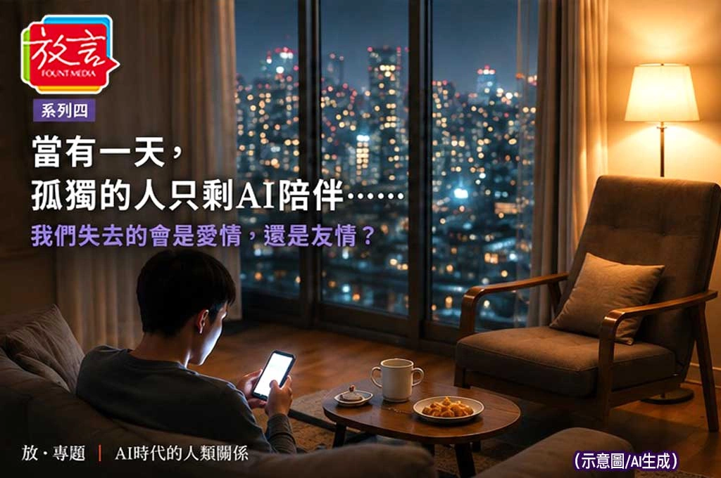 《放．專題／AI時代的人類關係：系列四》當有一天，孤獨的人只剩AI陪伴……我們失去的會是愛情，還是友情？