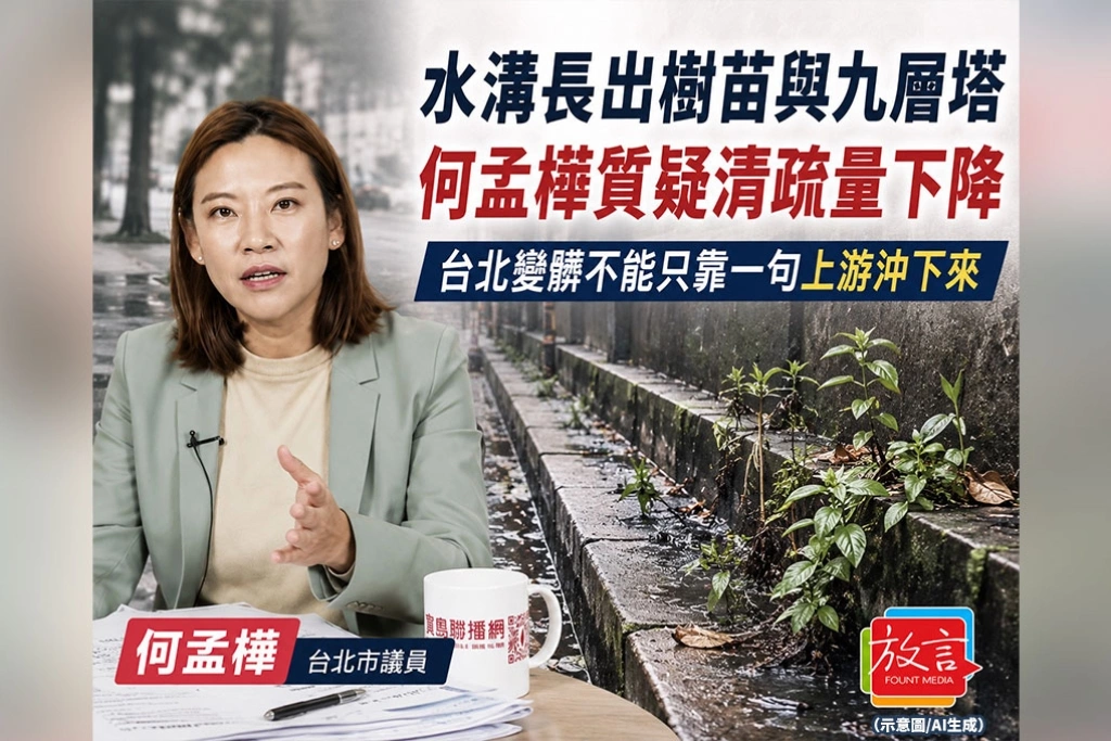 《放．新聞》水溝長出樹苗與九層塔　何孟樺質疑清疏量下降 台北變髒不能只靠一句上游沖下來