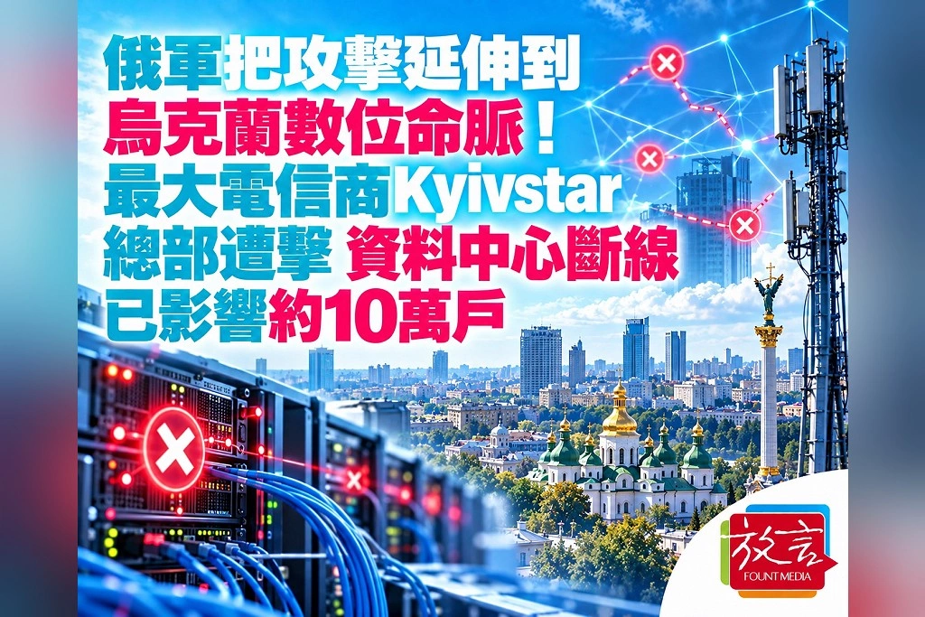 俄軍擊中烏克蘭最大電信商Kyivstar總部!多處資料中心接連遇襲 基輔約10萬戶曾斷網