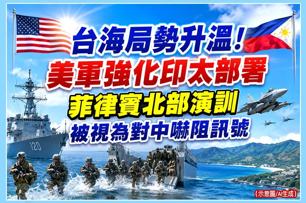 台海局勢升溫!外媒曝美軍強化印太部署 菲律賓北部演訓被視為對中嚇阻訊號