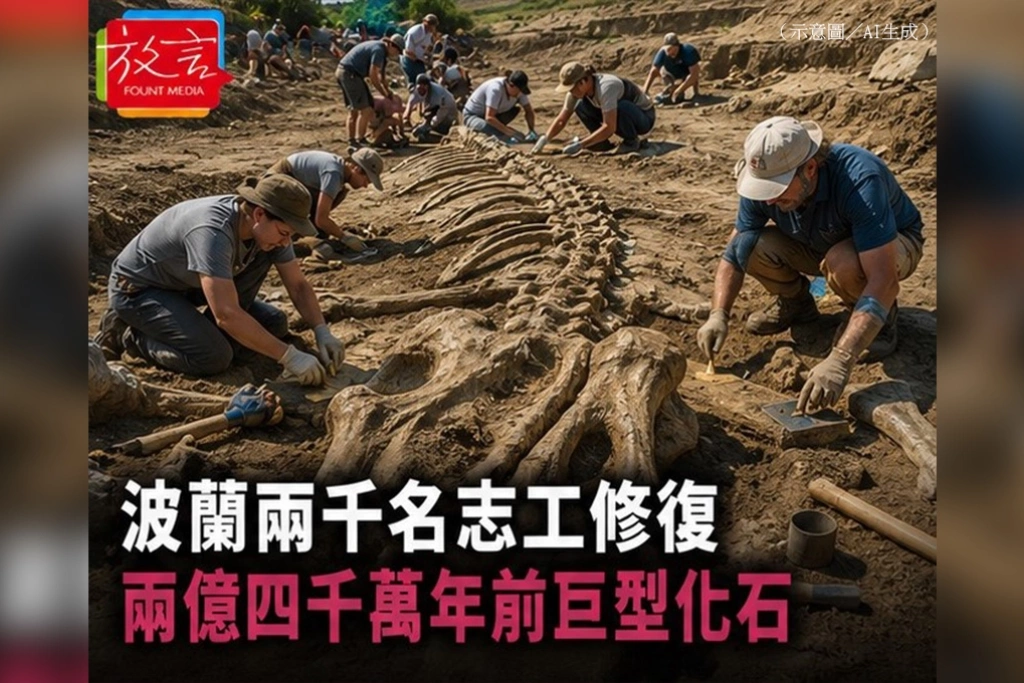  波蘭兩千名志工修復兩億四千萬年前巨型化石　全民守護遠古文明