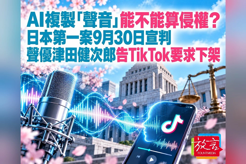 AI複製「聲音」能不能算侵權？日本首例9月30日宣判　聲優津田健次郎告TikTok要求下架