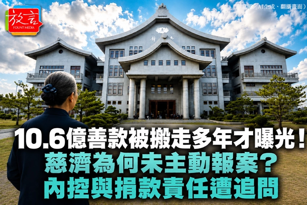  10.6億善款被搬走多年才曝光！慈濟為何未主動報案？內控與捐款責任遭追問