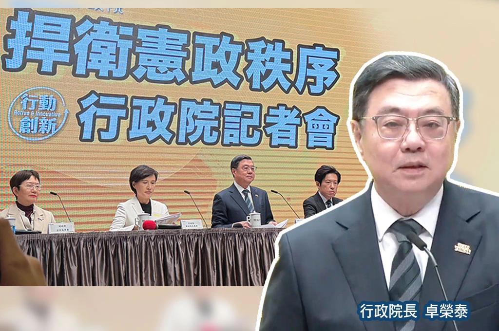 駁不副署是行政獨裁！卓榮泰反嗆立院「一院獨大」：若被倒閣是我畢生民主勳章、我願成為護憲鬥士！