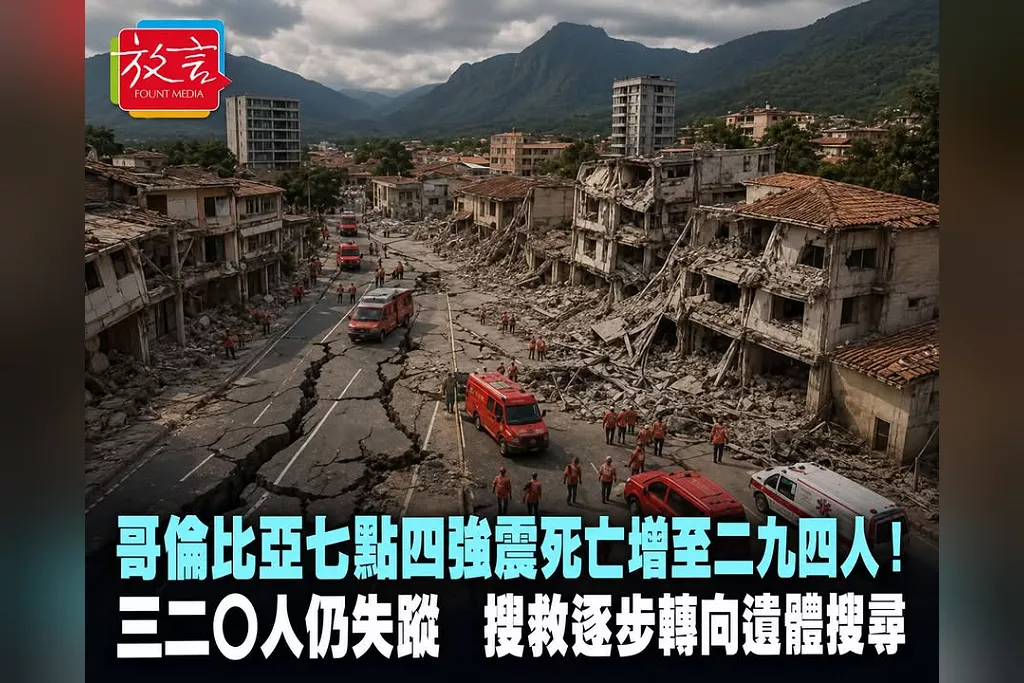 哥倫比亞7.4強震死亡增至294人！320人仍失蹤　搜救逐步轉向遺體搜尋