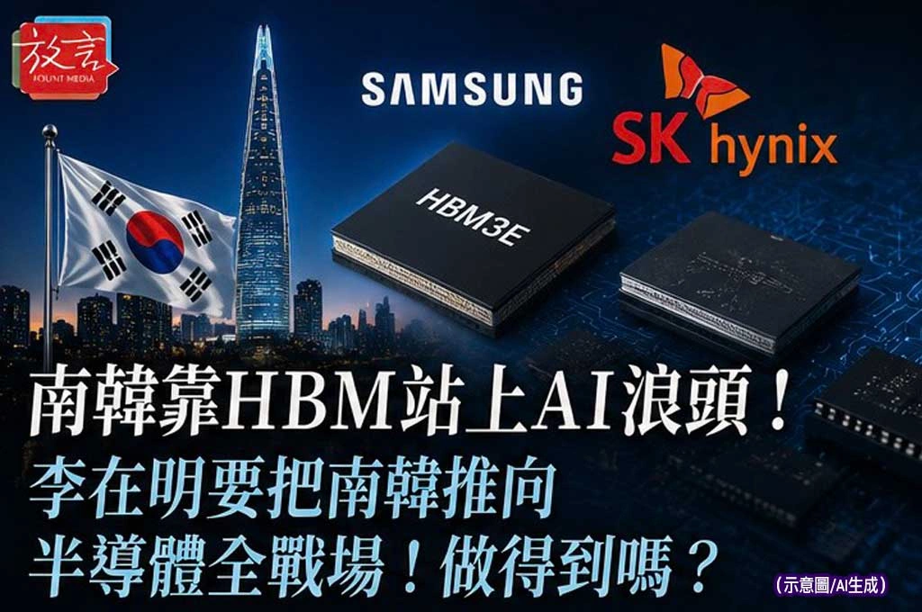 三星、SK海力士靠HBM站上AI浪頭！李在明要把南韓從記憶體強國推向半導體全戰場！做得到嗎？