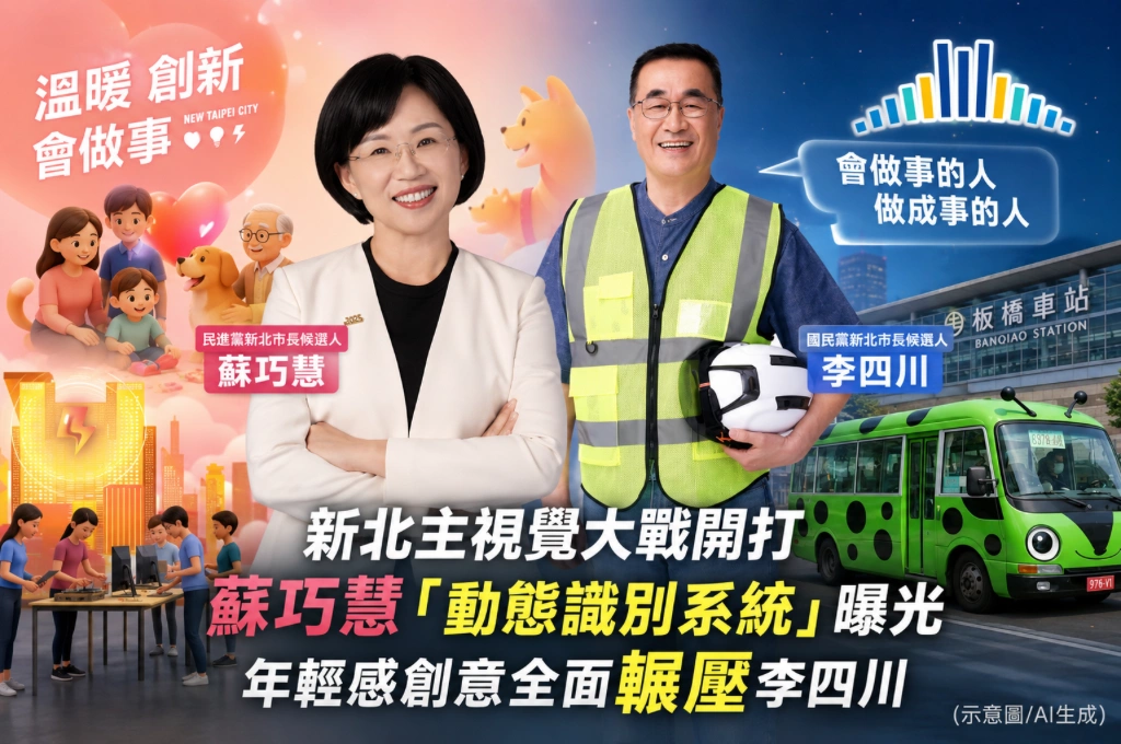 新北競選主視覺大比拚！蘇巧慧「動態識別系統」曝光，年輕感創意全面輾壓李四川