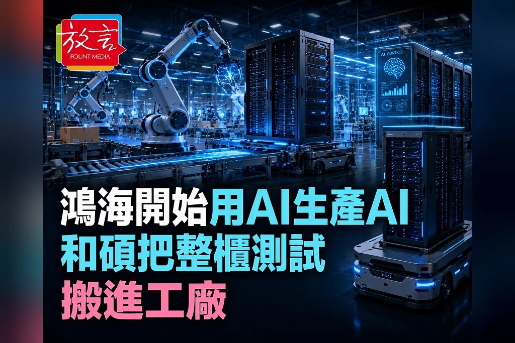 鴻海開始「用AI生產AI」!需求預測、智慧倉儲全導入 和碩把AI機櫃測試直接搬到產線旁