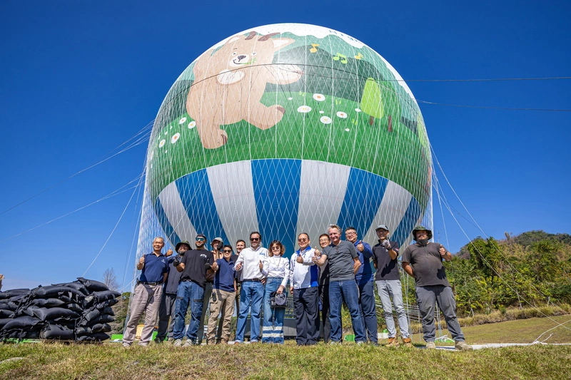 南投九九峰氦氣球組裝完成　春節前開放搭乘賞景