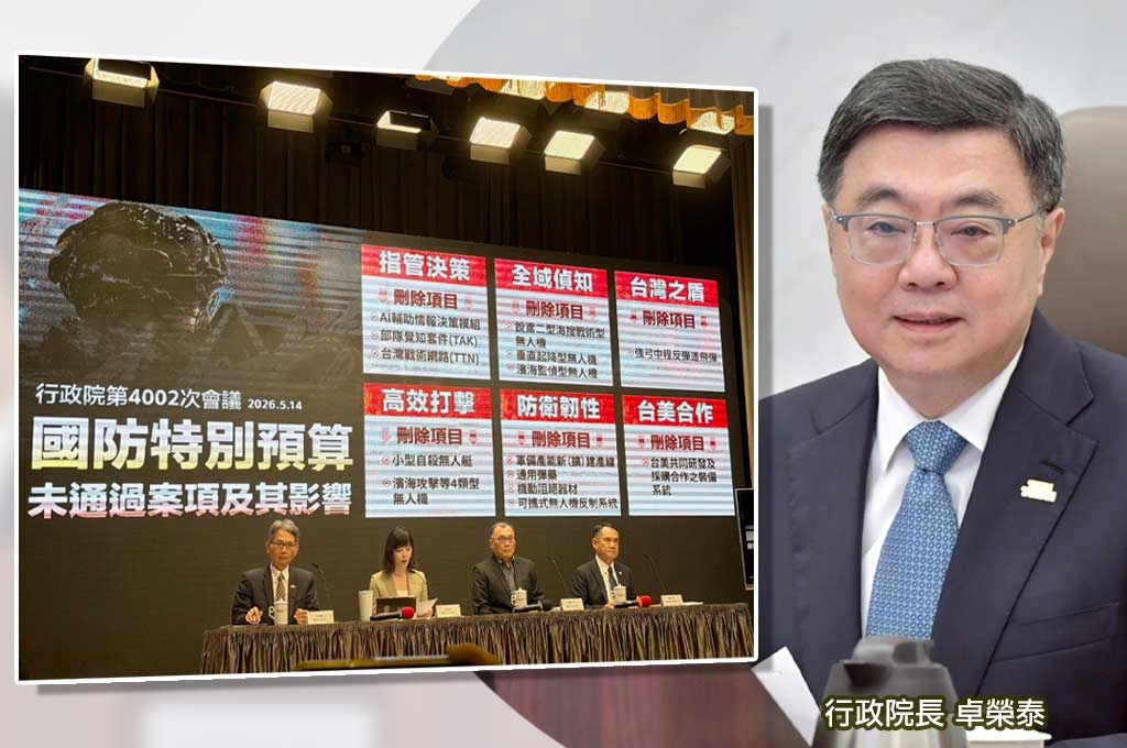 軍購遭砍4700億...卓榮泰指出「四大影響」:請國防部以「符合憲法、預算法三方向」儘速因應