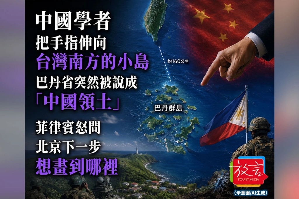 《放. 新聞》中國學者把手指伸向台灣南方的小島　巴丹省突然被說成「中國領土」，菲律賓怒問：北京下一步想畫到哪裡？