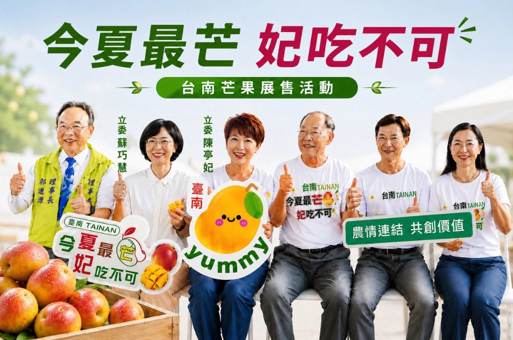 今夏最芒！陳亭妃攜手蘇巧慧北上賣芒果　台南六大產區直送板橋搶攻雙北市場