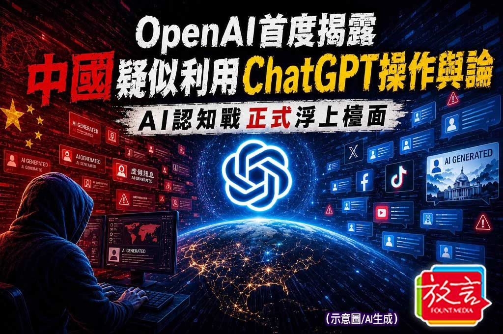 《放. 專題》OpenAI首度揭露中國疑似利用ChatGPT操作輿論　AI認知戰正式浮上檯面