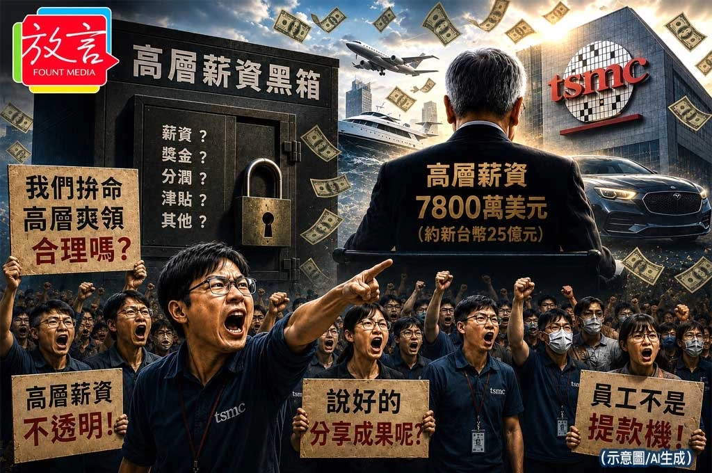 獨立媒體人揭台積電分紅風暴核心！高層薪資天價、敘薪結構又不透明　工程師怒吼：憑什麼我們吞下去？