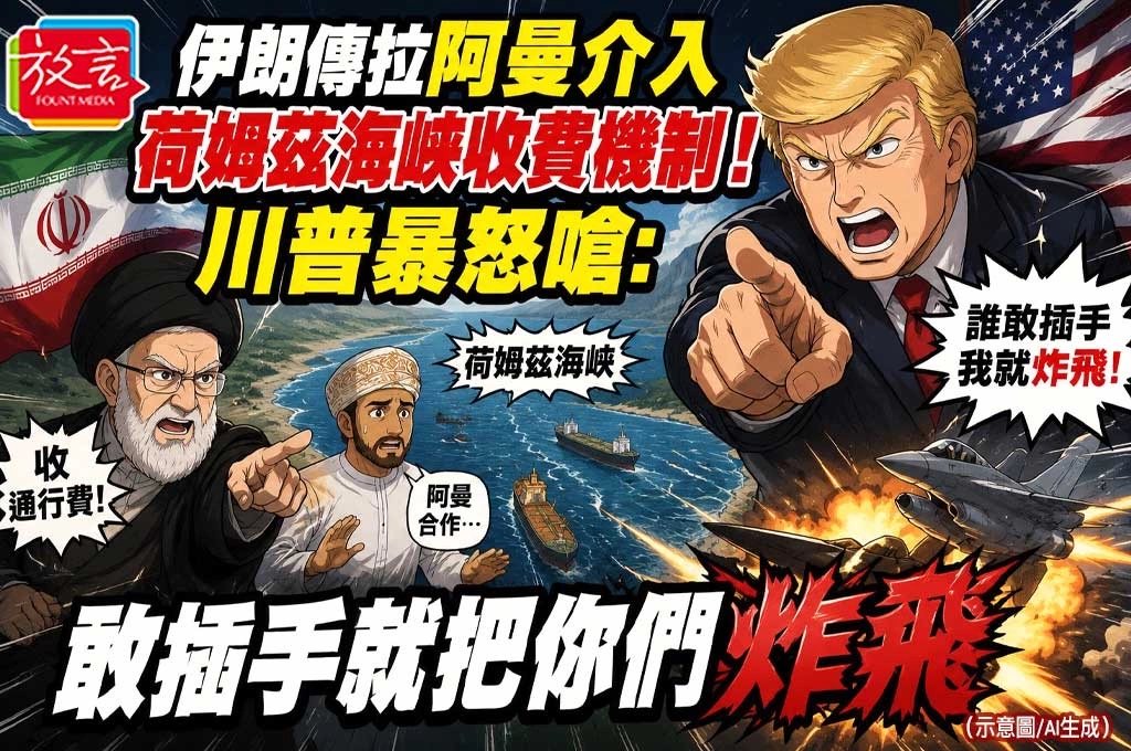 伊朗傳拉阿曼介入荷姆茲海峽收費機制！川普暴怒嗆：敢插手就把你們炸飛