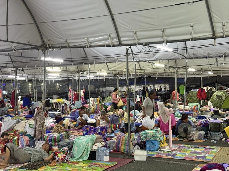 泰國昌國際賽車場作為安置邊境居民的臨時避難所