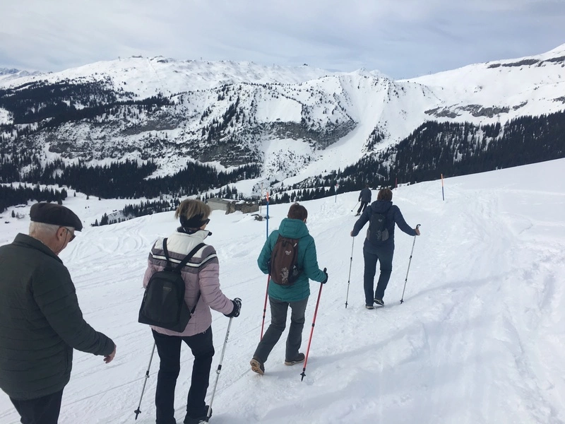 雪地健行是瑞士冬季受歡迎的活動