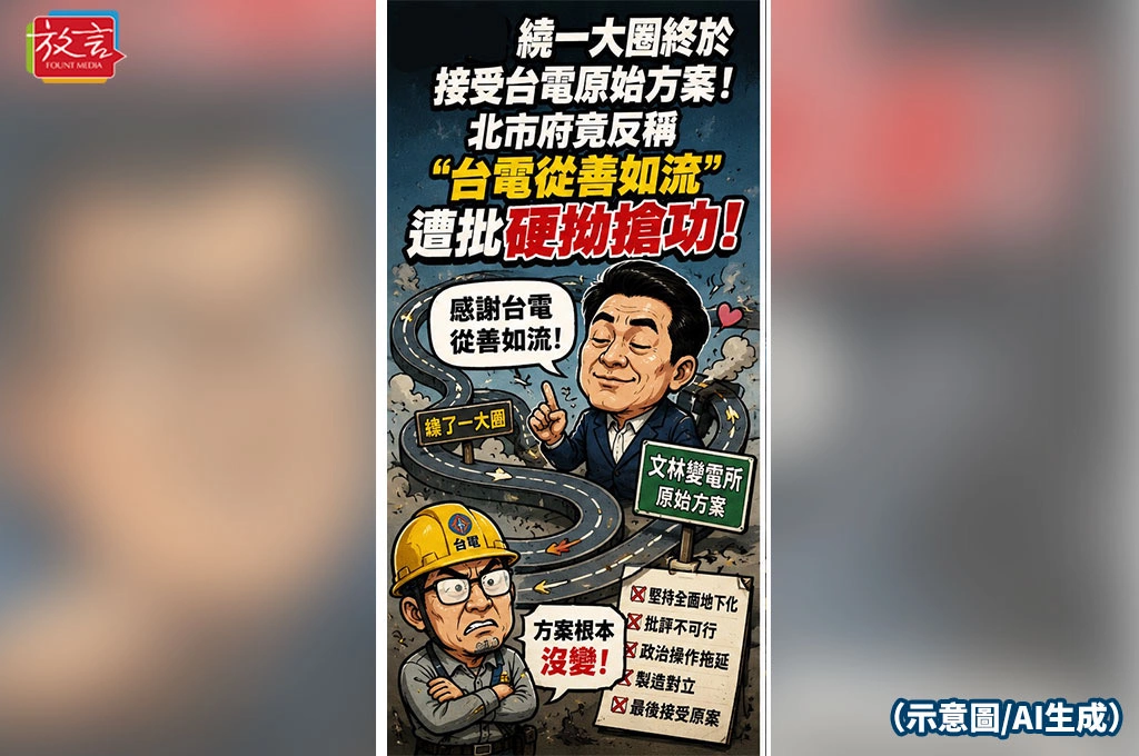 繞一大圈終於接受台電原始方案！北市府竟反稱「台電從善如流」　遭批硬拗搶功
