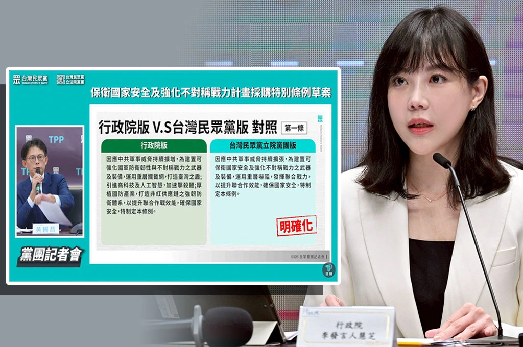 民眾黨自提軍購案「一年一審」...政院轟悖離實務「將使台美軍購窒礙難行」！國防部：恐導致議約困難、甚至影響現有軍購案