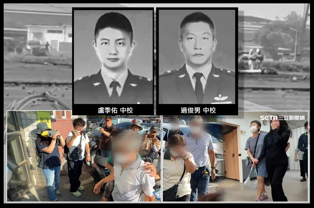 岡山教練機失事⋯過俊男父母與妻子緊握雙手走進認屍現場、痛哭潰堤　盧季佑父含淚點頭：以兒子為榮