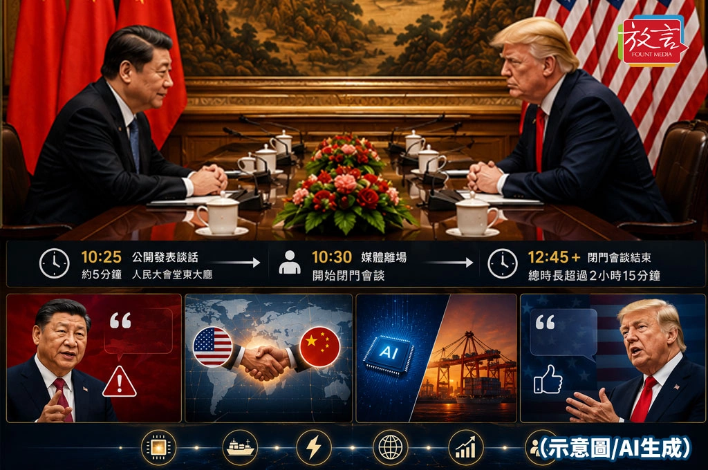 川習會談超過2小時15分鐘!比釜山峰會更久 台灣、貿易與AI成北京閉門談判核心