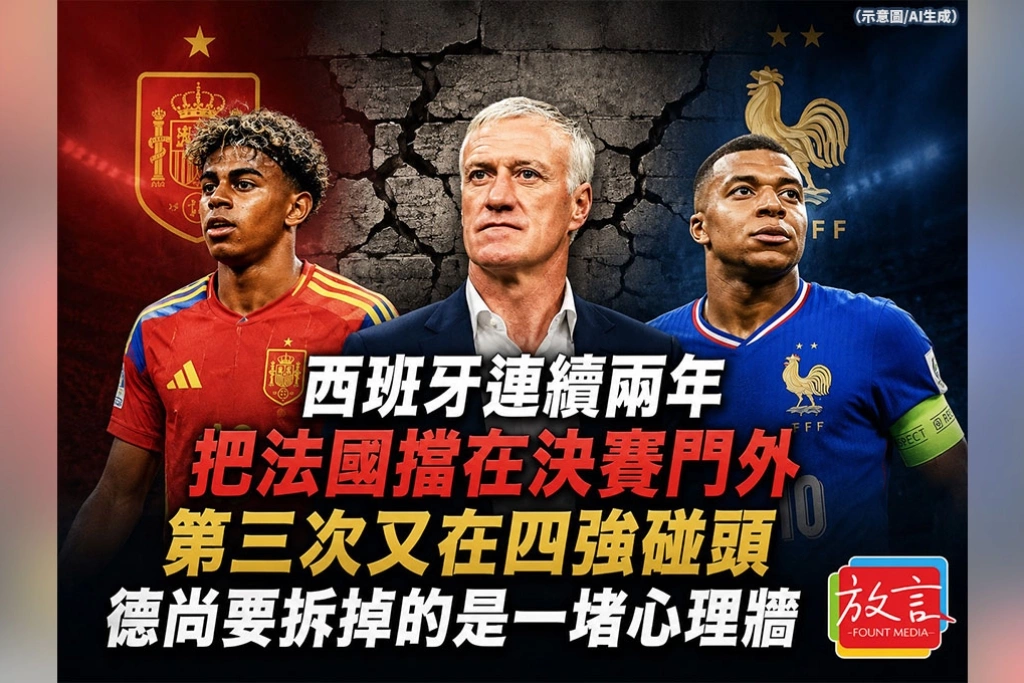 《放．新聞／世足賽》西班牙連續兩年把法國擋在決賽門外　第三次又在四強碰頭 德尚要拆掉的是一堵心理牆