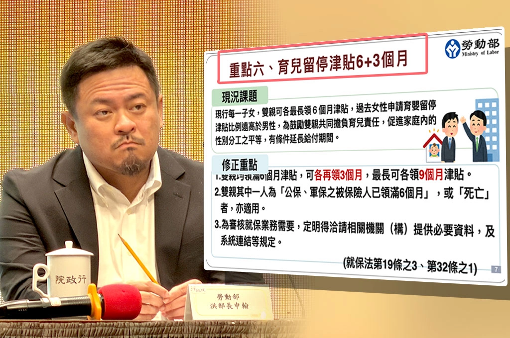 因應少子女化「就業雙照顧」！勞動部修「就保法」送立院審議：最長可領9個月育兒留職停薪津貼