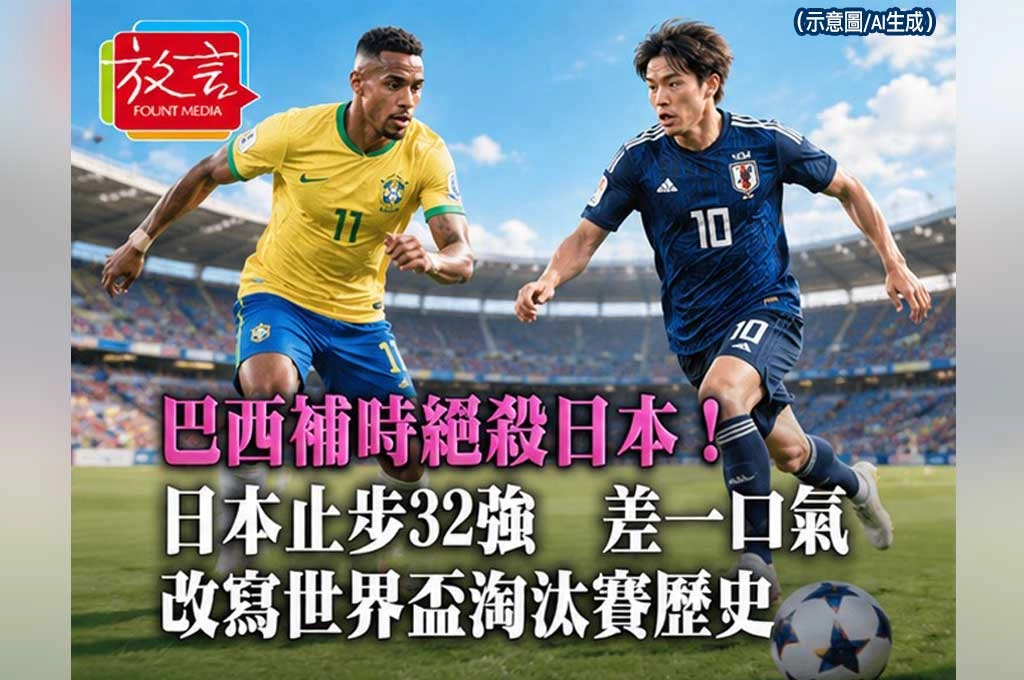 巴西補時絕殺日本！日本止步32強　差一口氣改寫世界盃淘汰賽歷史