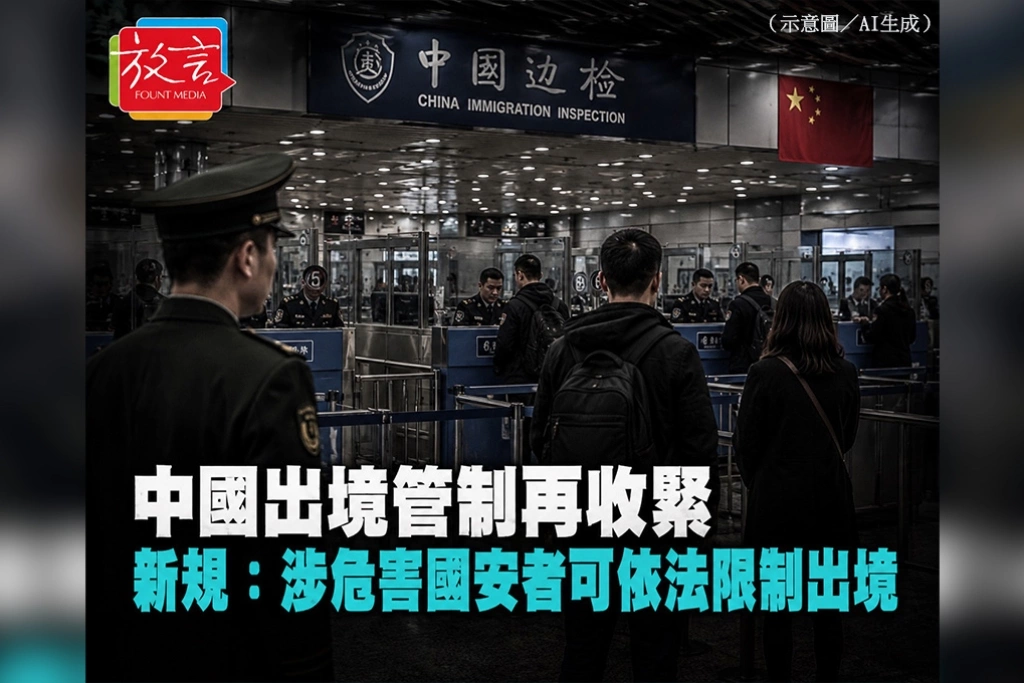 中國出境管制再收緊　新規：涉危害國安者可依法限制出境