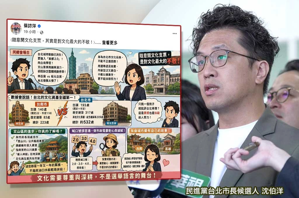 蔡詩萍「聽不懂」沈伯洋詳解「首都2.0」：處理老屋延壽議題、台北再進化「縫合城市記憶」