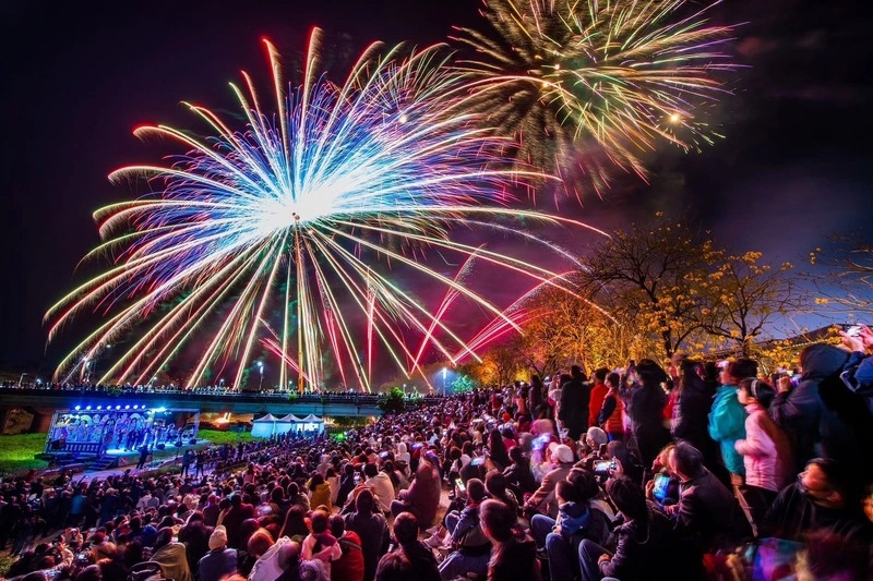 嘉義中埔八掌溪畔春嬉風鈴  28日施放中高空煙火