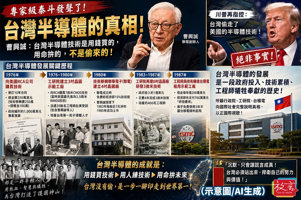 專家級泰斗發聲了!川普再喊「台灣偷走半導體技術」 曹興誠怒批:絕非事實!行政院、台積電不該再沉默