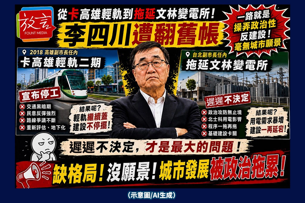 從卡高雄輕軌到拖延文林變電所!李四川遭翻舊帳 網轟:一路就是操弄政治性反建設!毫無城市願景