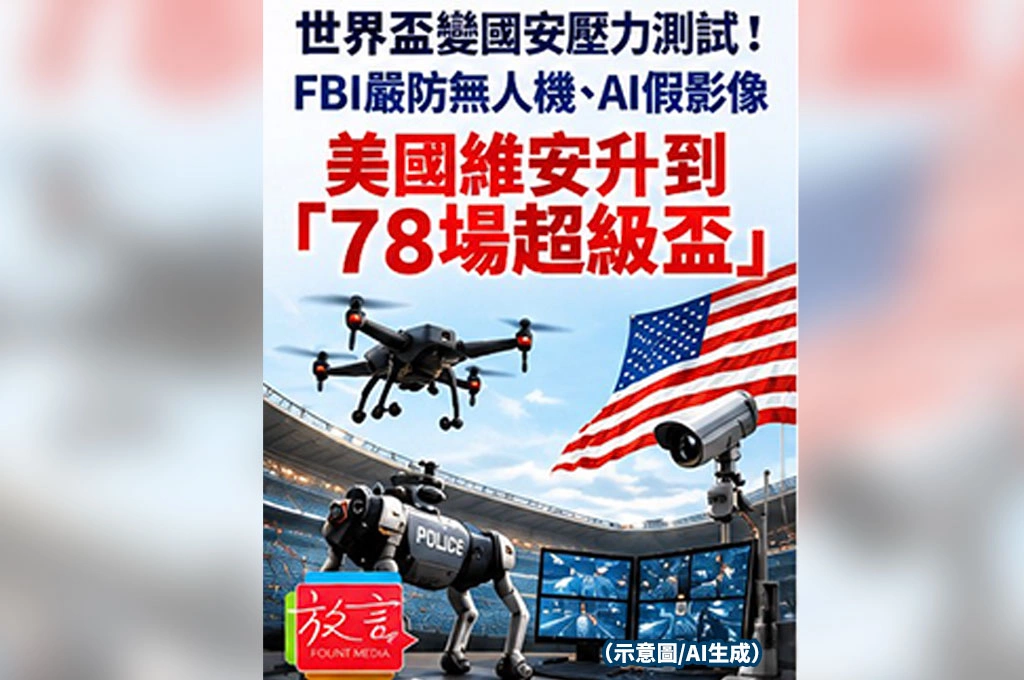 世界盃變國安壓力測試！FBI嚴防無人機、AI假影像　美國維安升到「78場超級盃」