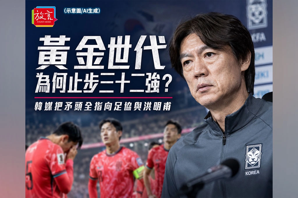 《放．新聞／世足賽》黃金世代為何止步32強？  韓媒把矛頭全指向足協與洪明甫