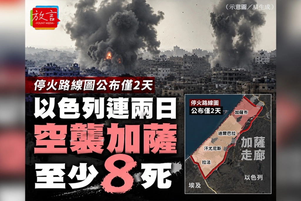 停火路線圖公布僅2天 以色列連兩日空襲加薩至少8死