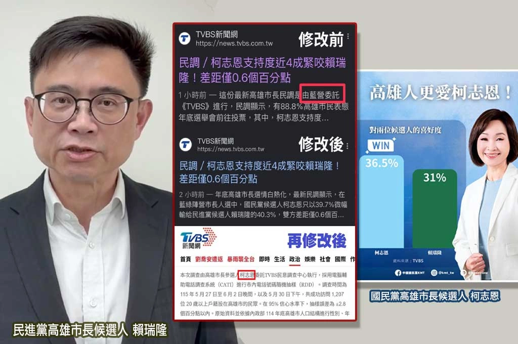 TVBS「五五波」民調竟是柯志恩本人委託...賴瑞隆轟「自產自銷騙市民」還涉《選罷法》：應付法律代價