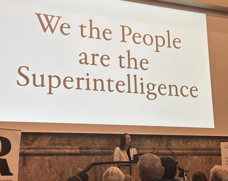 唐鳳受瑞典優質生活獎基金會之邀　蘇黎世大學演講