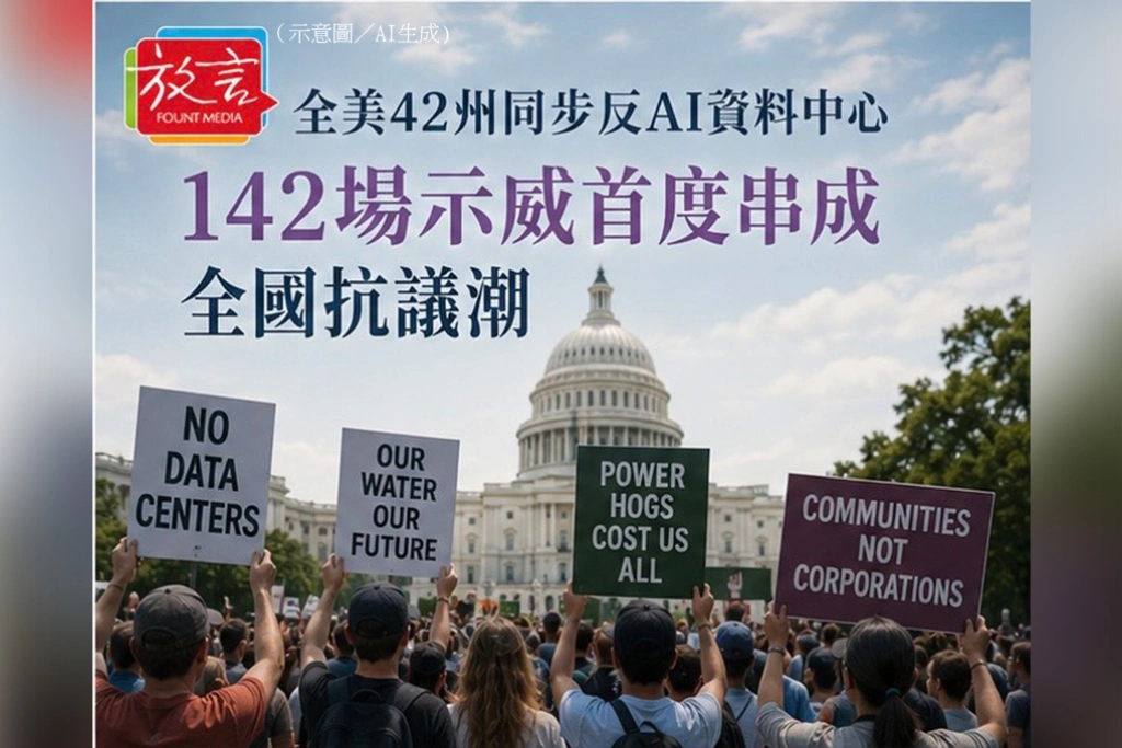 全美42州同步反AI資料中心　142場示威首度串成全國抗議潮