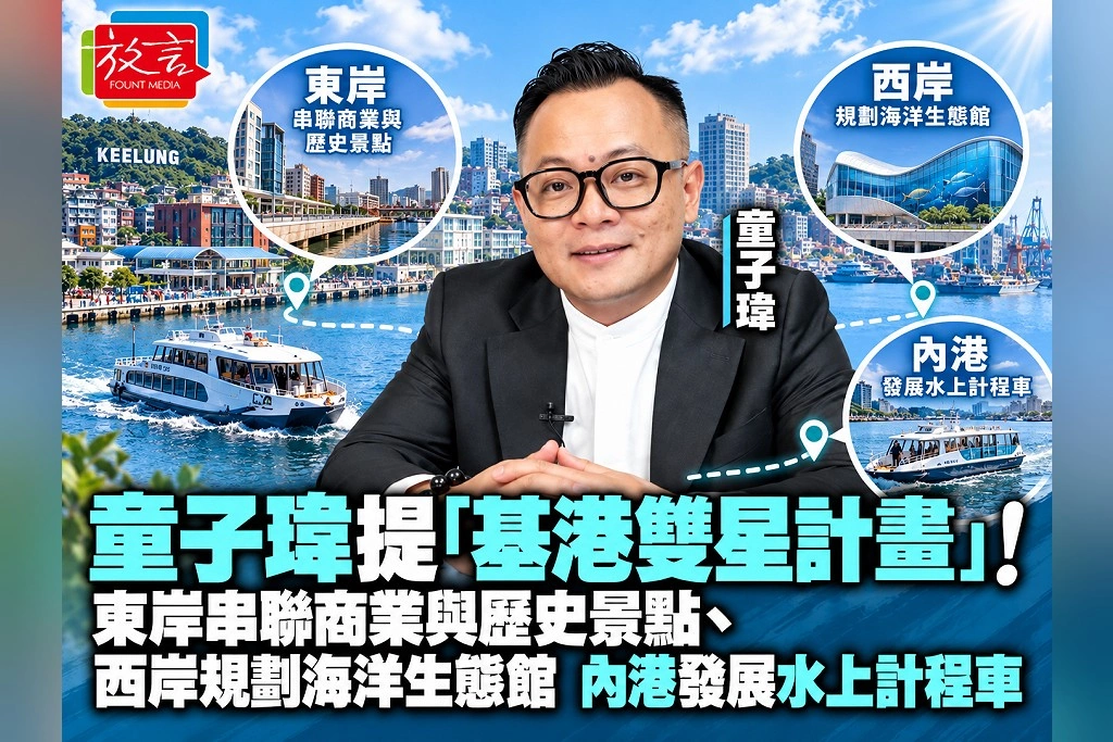 童子瑋提「基港雙星計畫」!東岸串聯商業與歷史景點、西岸規劃海洋生態館,內港發展水上計程車